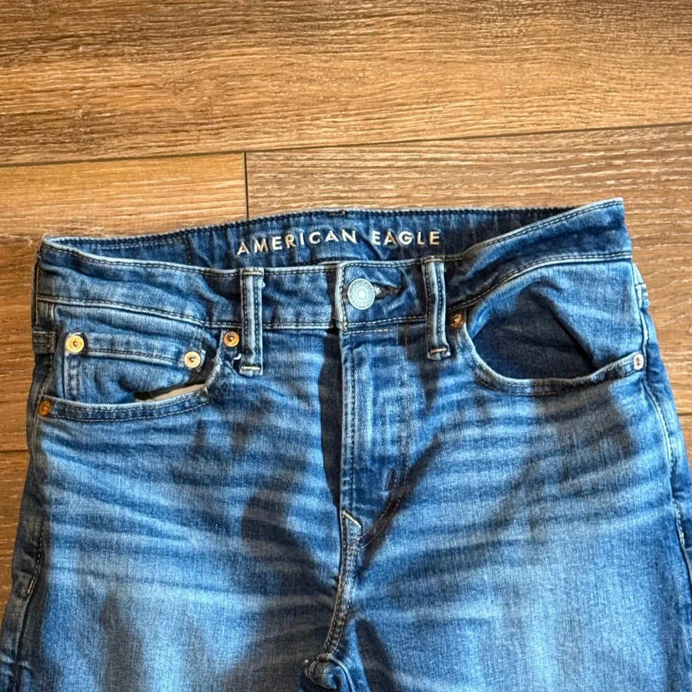 American Eagle Airflex+ Mens Straight Leg Jeans Medium Wash Blue Denim 28x28" - Picture 2 of 8